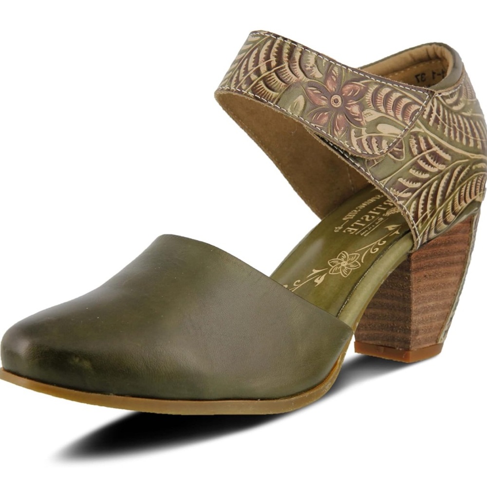 Spring Step L'Artiste Women's Toolie Pump, Olive Green 7.5-8, 38